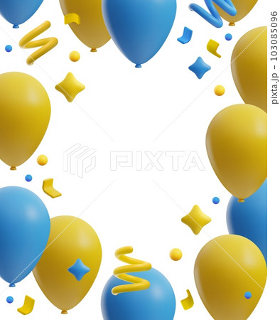 3d style balloons frame with empty space for text, vector illustration on white background. 103085096