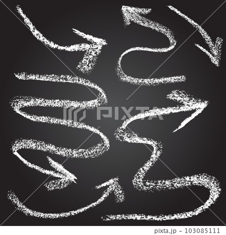Chalk Texture Wave Arrow Sign Set 103085111