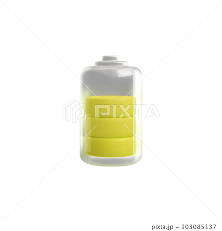 Mobile phone battery energy level indicator, cute 3d vector illustration isolated on white background. 103085137