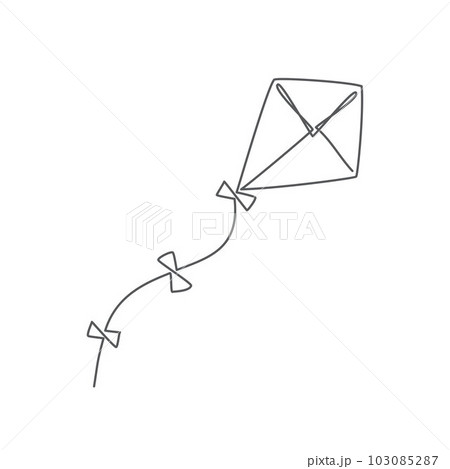 Kite One line drawing on white background 103085287