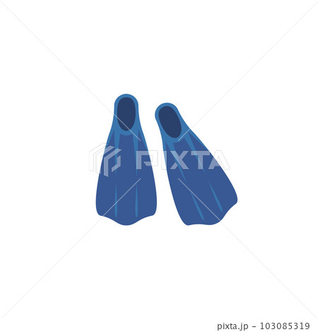 Diver flippers flat vector illustration isolated on white background. Diver flippers flat vector illustration isolated on white background. 103085319