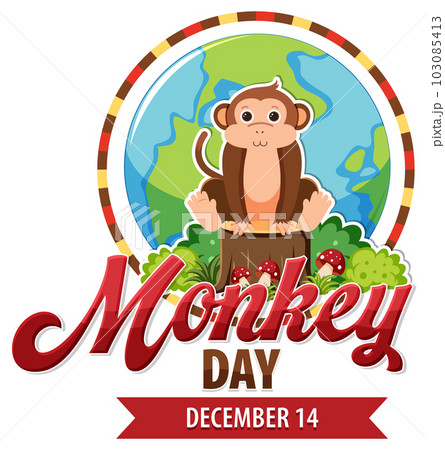 Monkey day text banner design Monkey day text banner design 103085413