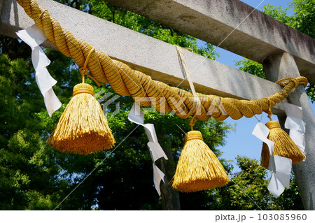 干支にまつわる神社～戌　伊奴神社　しめ縄4 103085960