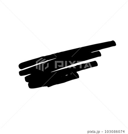 Hand drawn black ink brash stroke. Simple abstract element. Single, careless painted vector. Black, isolated on a white background. 103086074