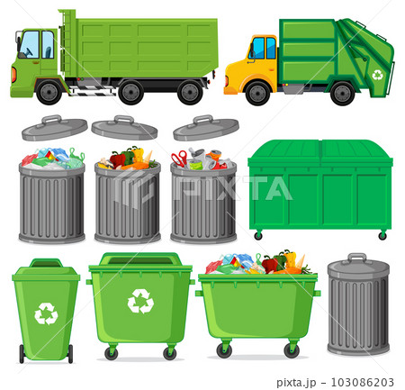 Set of green recycle trash Set of green recycle trash 103086203