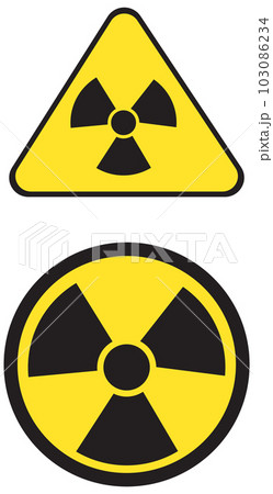 Nuclear symbols on white background Nuclear symbols on white background 103086234