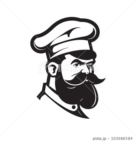 chef, logo concept black and white color, hand drawn illustration 103086584