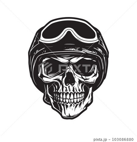 skull biker, vector concept digital art, hand drawn illustration skull biker, vector concept digital art, hand drawn illustration 103086880