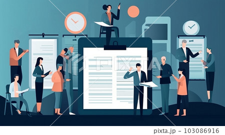 Personnel management, human resources, business meeting, planning and budgeting, Generated AI 103086916