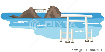 糸島　桜井二見ヶ浦　夫婦岩　福岡県　観光名所 103087801