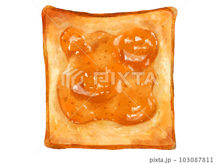 真上から見たトースト(オレンジジャム、マーマレードジャム) 真上から見たトースト(オレンジジャム、マーマレードジャム) 103087811