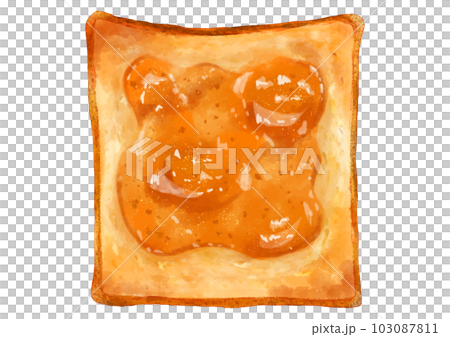 真上から見たトースト(オレンジジャム、マーマレードジャム) 真上から見たトースト(オレンジジャム、マーマレードジャム) 103087811