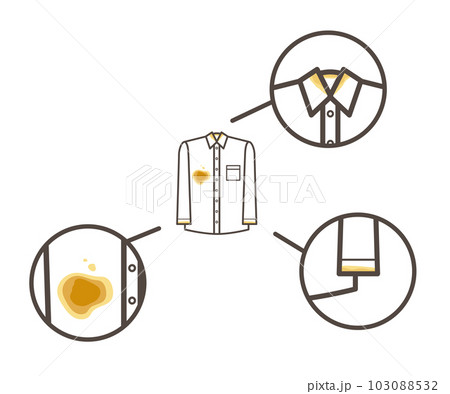 洋服 汚れのイメージ シンプルな線画イラスト素材 洋服 汚れのイメージ シンプルな線画イラスト素材 103088532