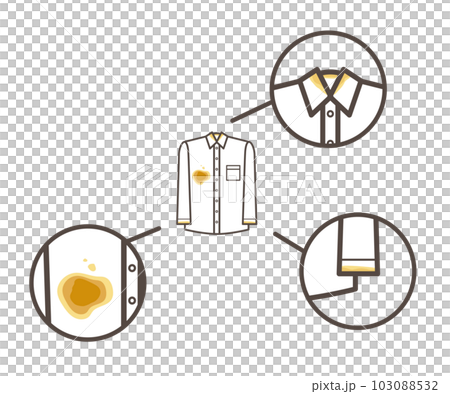 洋服 汚れのイメージ シンプルな線画イラスト素材 洋服 汚れのイメージ シンプルな線画イラスト素材 103088532