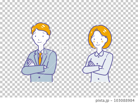 A man and a woman with arms A man and a woman with arms 103088984
