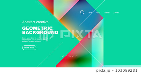 Triangles with fluid gradients, abstract landing page background. Minimal shapes composition for wallpaper, banner, background, leaflet, catalog, cover, flyer Triangles with fluid gradients, abstract landing page background. Minimal shapes composition for wallpaper, banner, background, leaflet, catalog, cover, flyer 103089281