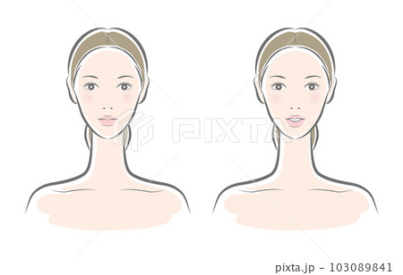 スキンケアをしている女性のベクター イラスト 103089841