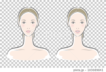 スキンケアをしている女性のベクター イラスト 103089841