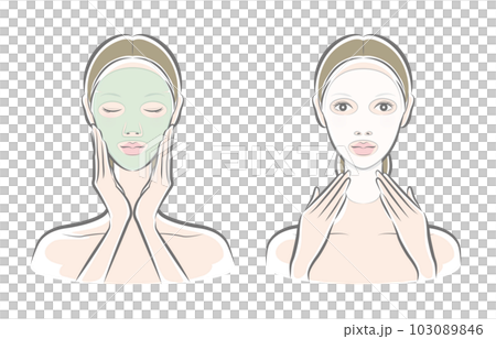 Vector illustration of a woman doing skin care 103089846
