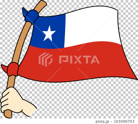 Fluttering national flags of the world ☆Chile☆ 103090703