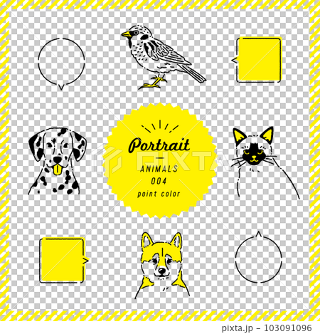 Animal line drawing illustration set (color) Animal line drawing illustration set (color) 103091096