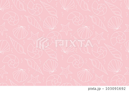 貝殻のシームレスパターン5 103091692