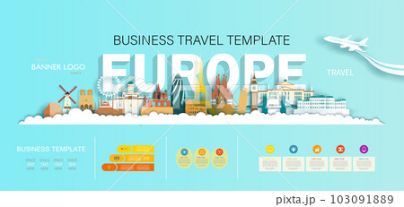 Infographic Template Landmark Travel Europe and City Monument Architecture Skyline. 103091889