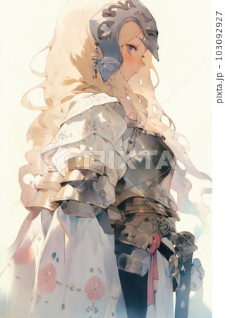 水彩風イラスト：ファンタジー女性アートのイラスト素材 [103092927