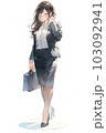 水彩風イラスト：働く女性、キャリアウーマン 103092941