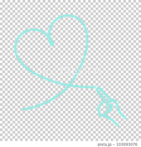 指で描いた水色のハートのイラスト 指で描いた水色のハートのイラスト 103093076