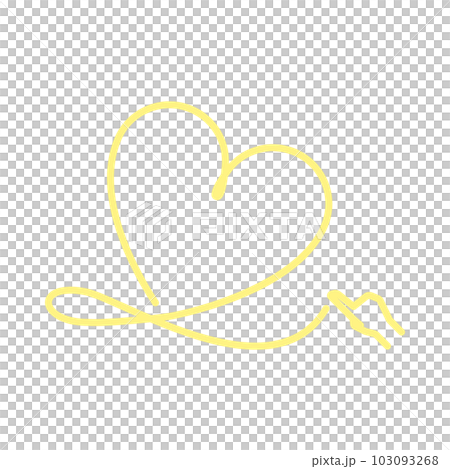 指で描いた黄色のハートのイラスト 指で描いた黄色のハートのイラスト 103093268