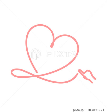 指で描いた桃色のハートのイラスト 指で描いた桃色のハートのイラスト 103093271