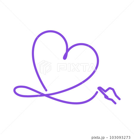 指で描いた紫色のハートのイラスト 指で描いた紫色のハートのイラスト 103093273