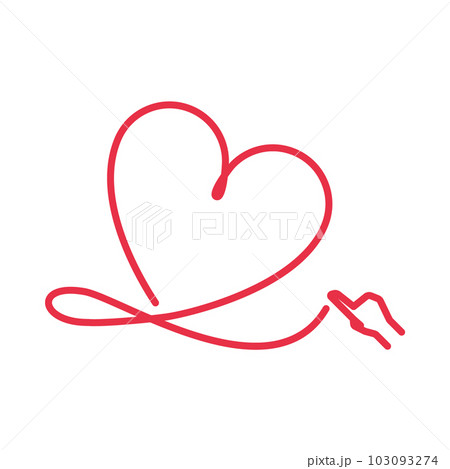 指で描いた赤色のハートのイラスト 指で描いた赤色のハートのイラスト 103093274