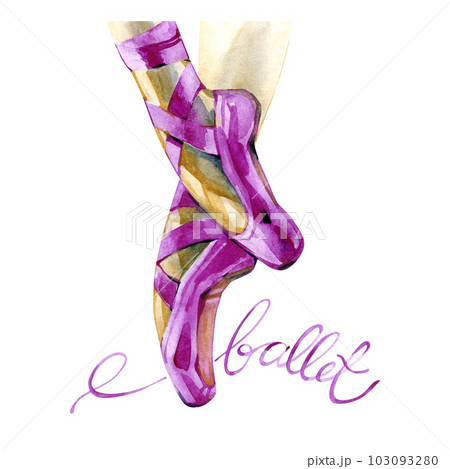 Watercolor on sale ballet shoes