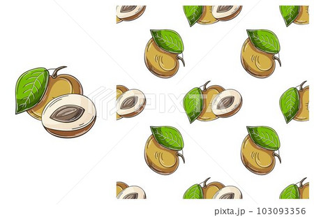 Seamless pattern for kitchen, restaurant or shop. Set in hand draw style 103093356