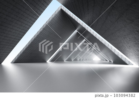 Empty room interior with triangle shapeのイラスト素材 [103094382] - PIXTA