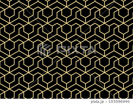 The geometric pattern with lines. Seamless vector background. Gold and black texture. Graphic modern pattern. Simple lattice graphic design The geometric pattern with lines. Seamless vector background. Gold and black texture. Graphic modern pattern. Simple lattice graphic design 103096940