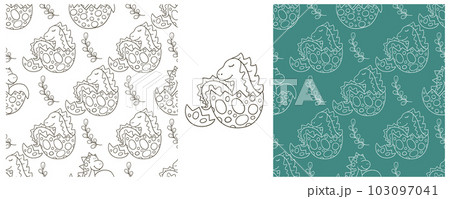 Dinosaurs of the Jurassic period. Coloring Set dinosaurs seamless pattern 103097041