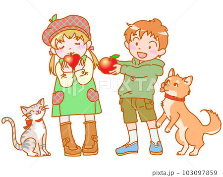 リンゴと子供 リンゴと子供 103097859