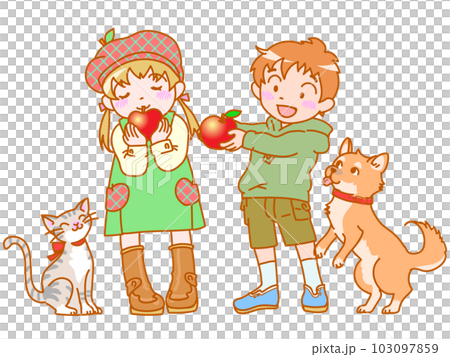 リンゴと子供 リンゴと子供 103097859