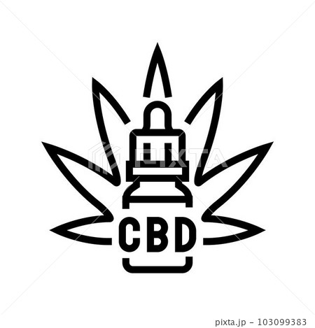 cannabis oil herb line icon vector illustration 103099383