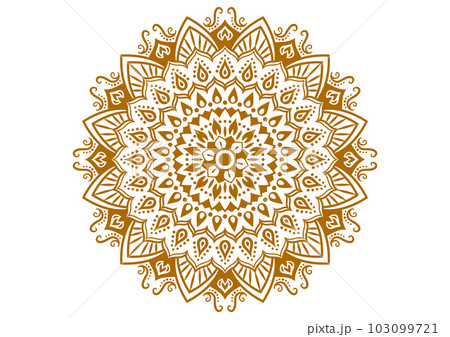 豪華なインド風の曼荼羅。円型パターン。 103099721