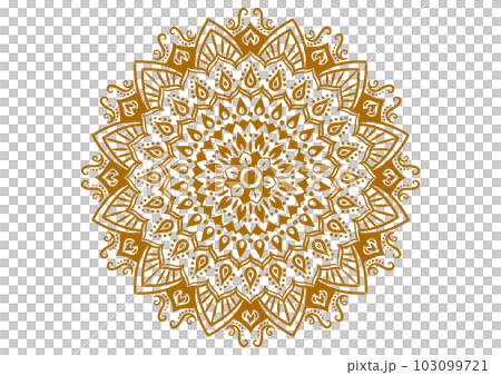 豪華なインド風の曼荼羅。円型パターン。 103099721
