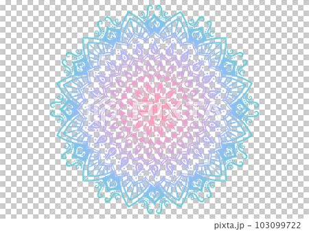 奢華的印度風格曼陀羅。圓形圖案。 103099722