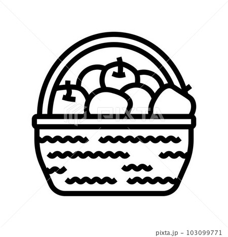 apple picking autumn season line icon vector illustration 103099771