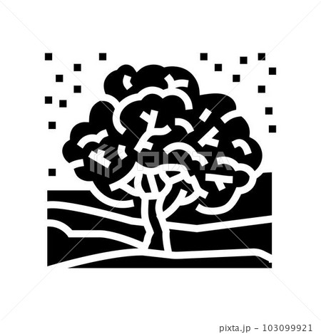 snow covered tree winter season glyph icon vector illustration 103099921