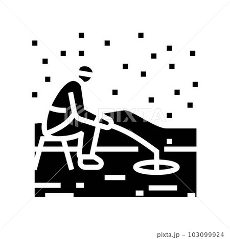 ice fishing winter season glyph icon vector illustration 103099924