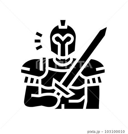 ares greek god mythology glyph icon vector illustration 103100010