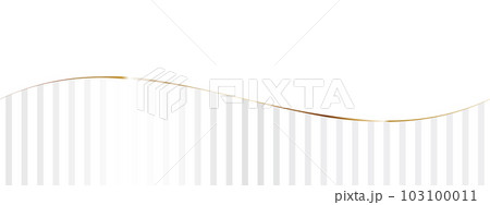 高級感のあるストライプのバナー　ホワイト＆ゴールド 103100011
